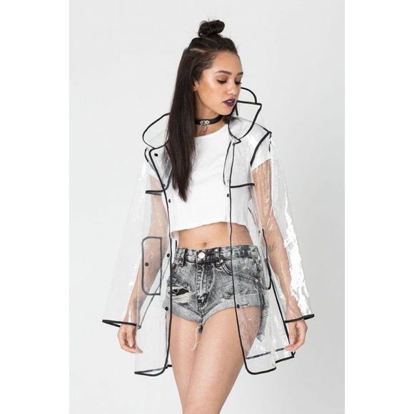 black clear raincoat